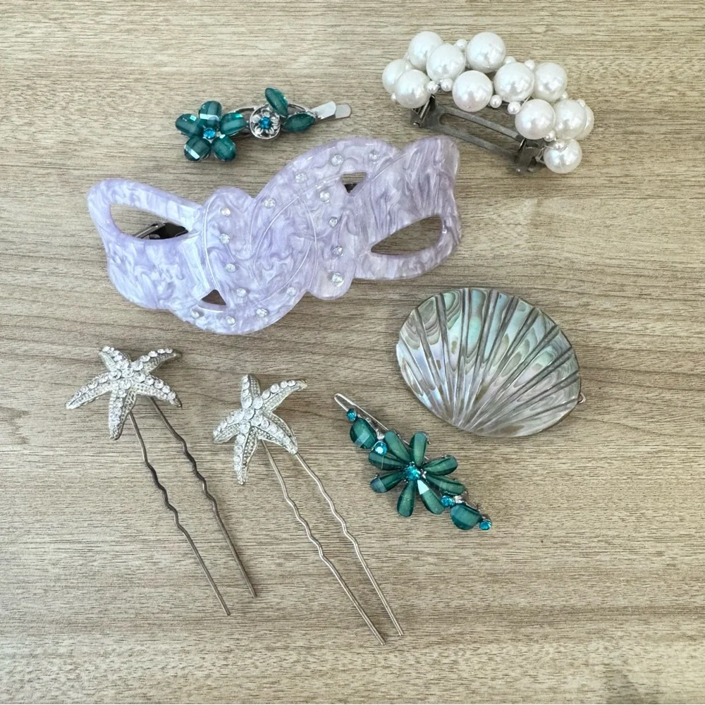 Vintage 90’s Mermaid Pearl and Shell Hair Accessory Lot - SHELL NOT INCLUDED